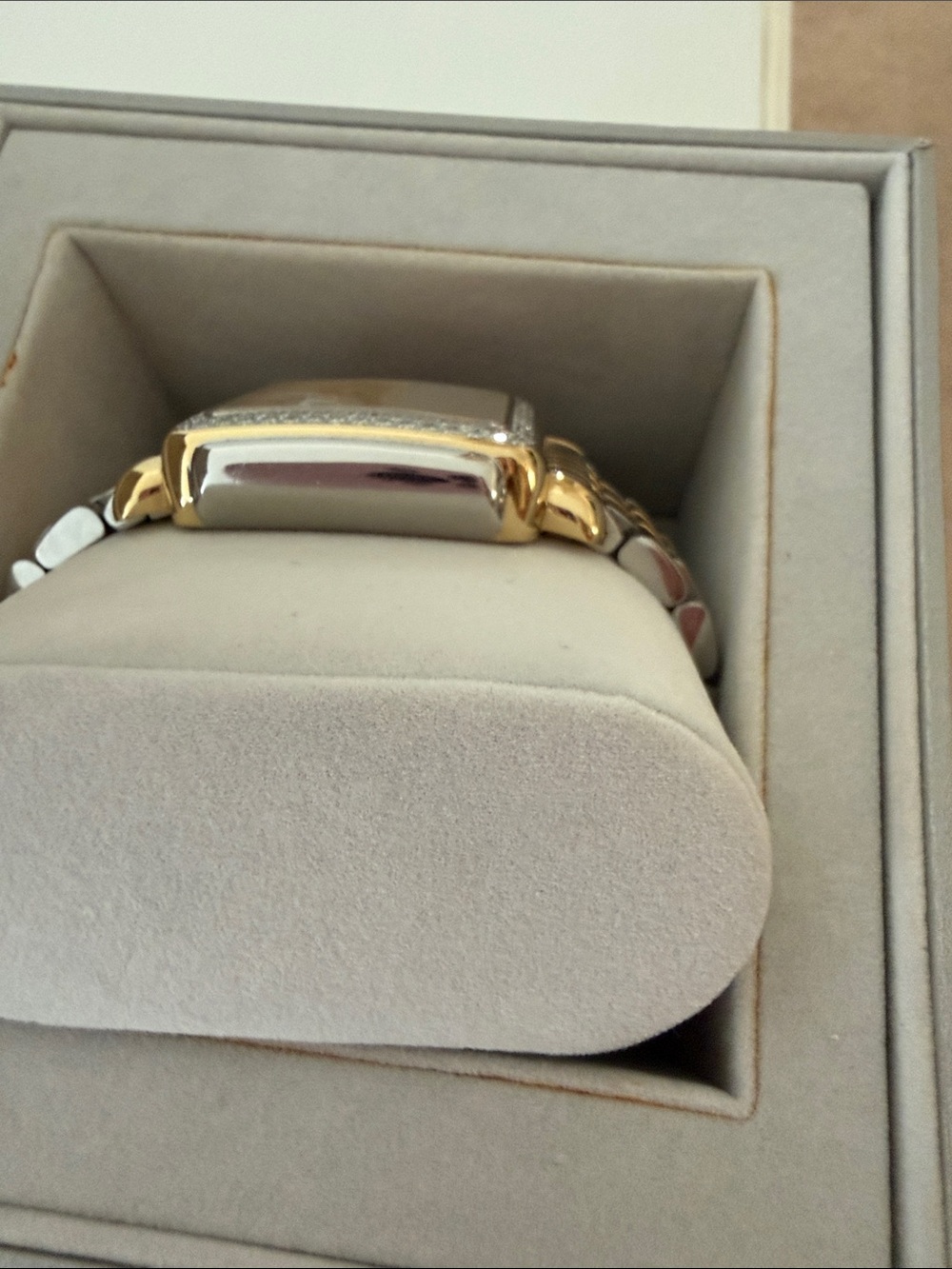 Michele Two-Tone Gold and Silver Diamond Bezel Women's Watch - Picture 12 of 12